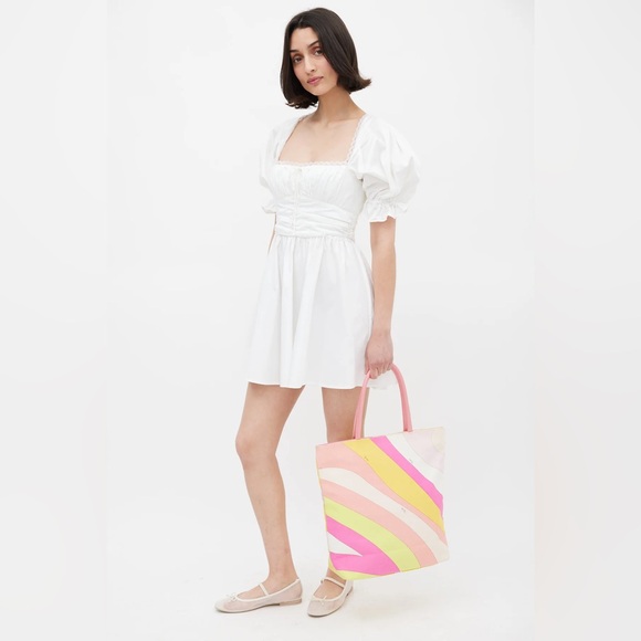 Vintage Emilio Pucci Pink Canvas Tote - Picture 4 of 12